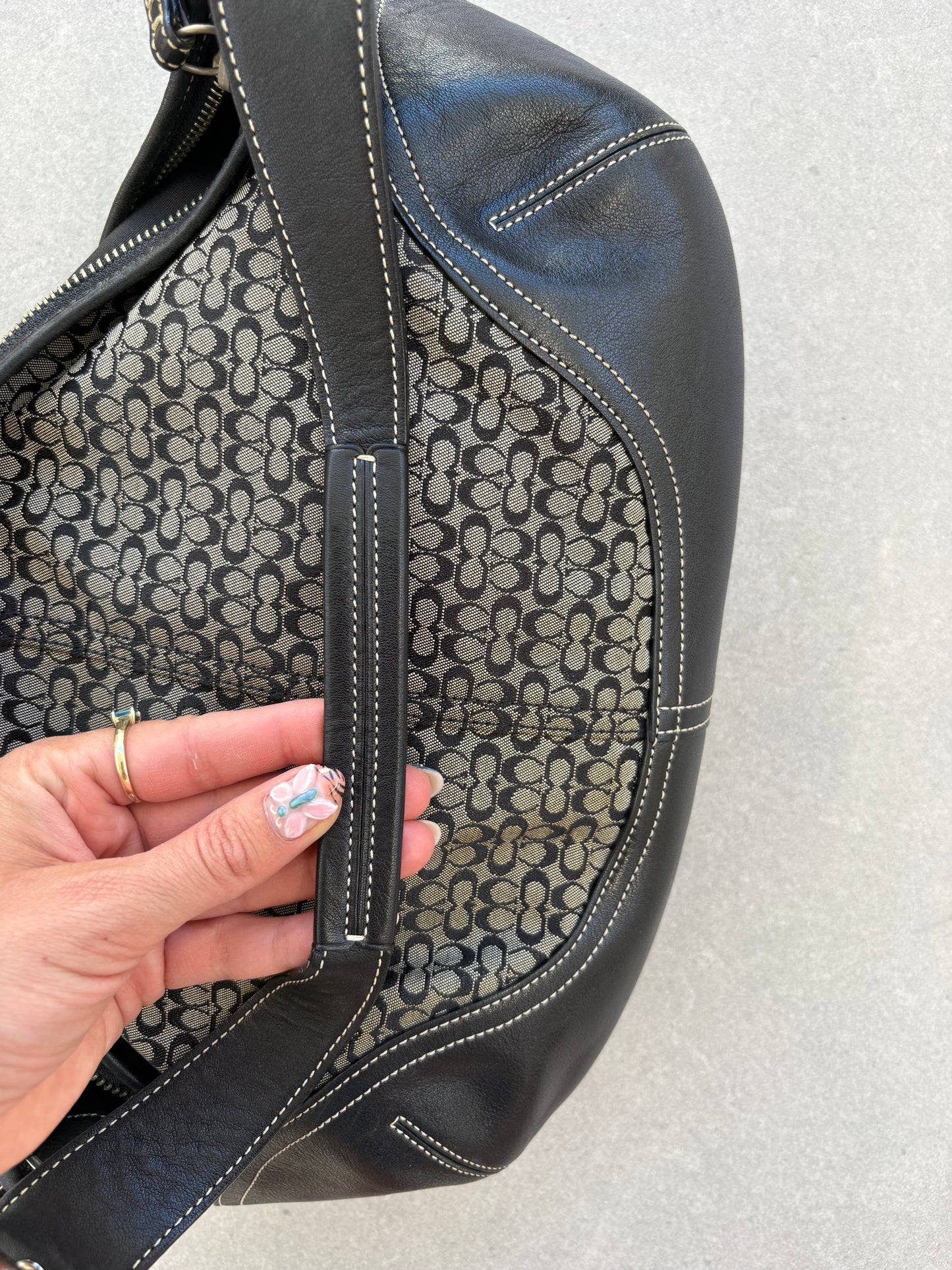 Coach Moon Shoulder Bag Black Monogram