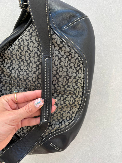 Coach Moon Shoulder Bag Black Monogram