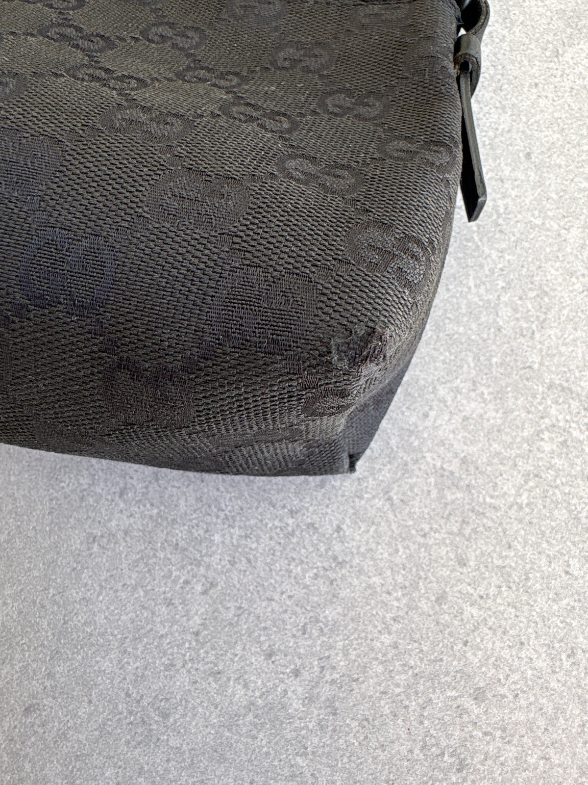 Gucci Black GG Canvas and Leather Pochette