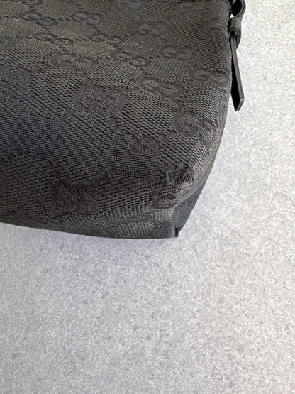 Gucci Black GG Canvas and Leather Pochette