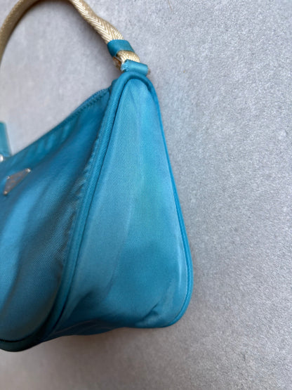 Prada Nylon Tessuto Accessory Pouch Blue