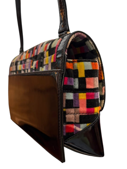 Chanel Shoulder Bag No. 6 Flap Velvet Multicolor Black