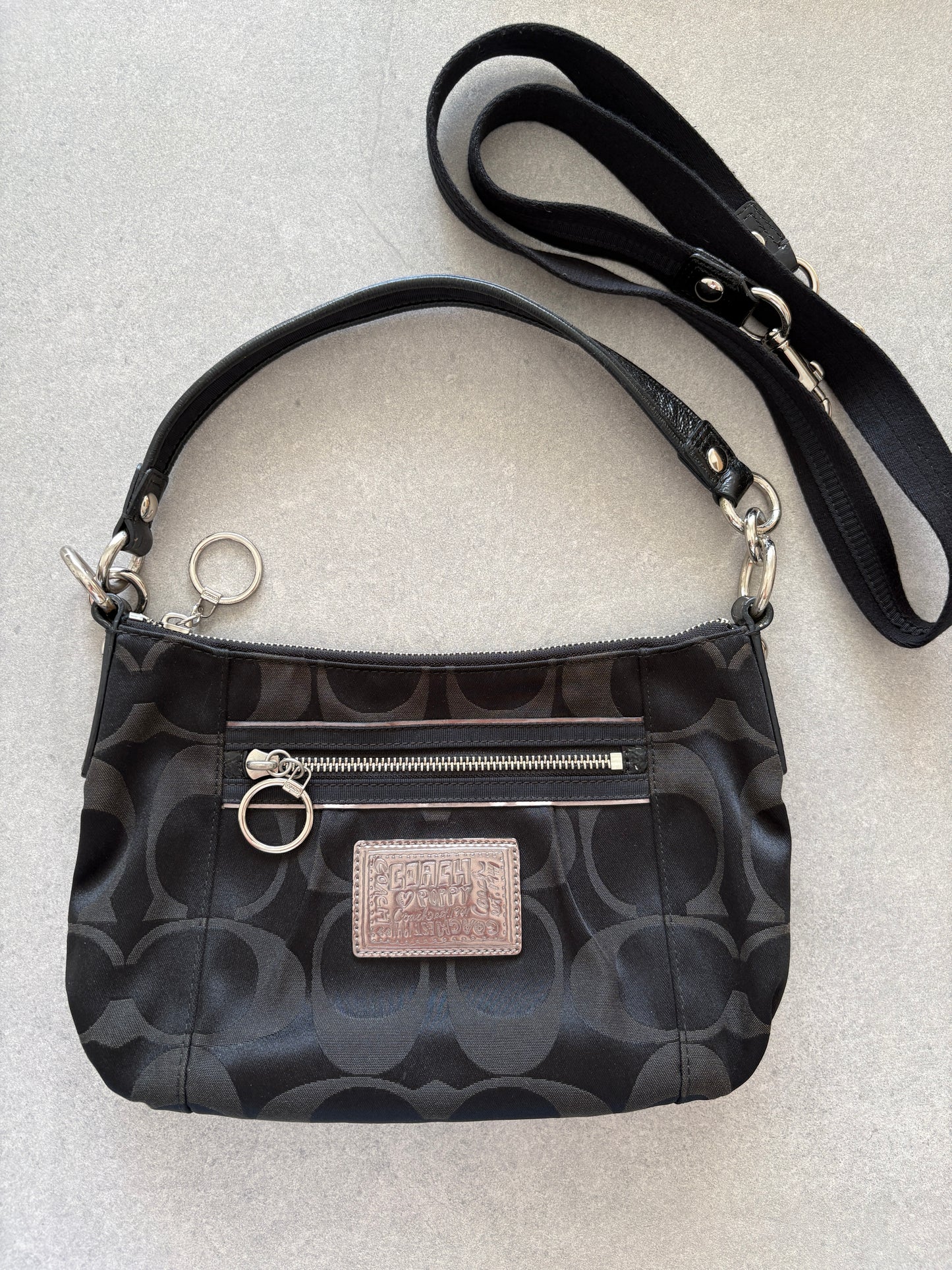 Coach Poppy Black Poppy Two-Way Handbag
