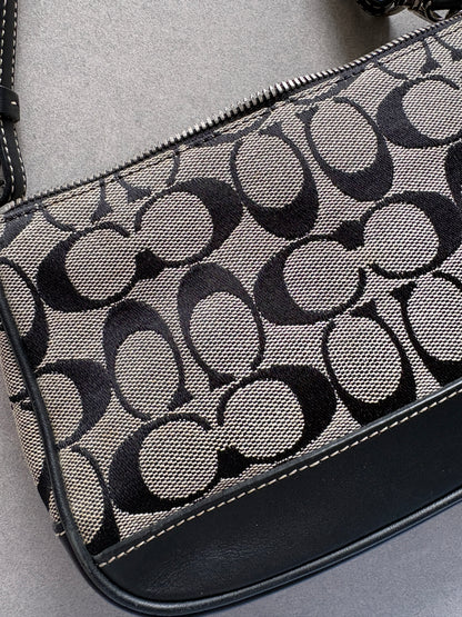 Coach Demi Black and Grey Shoulder Bag
