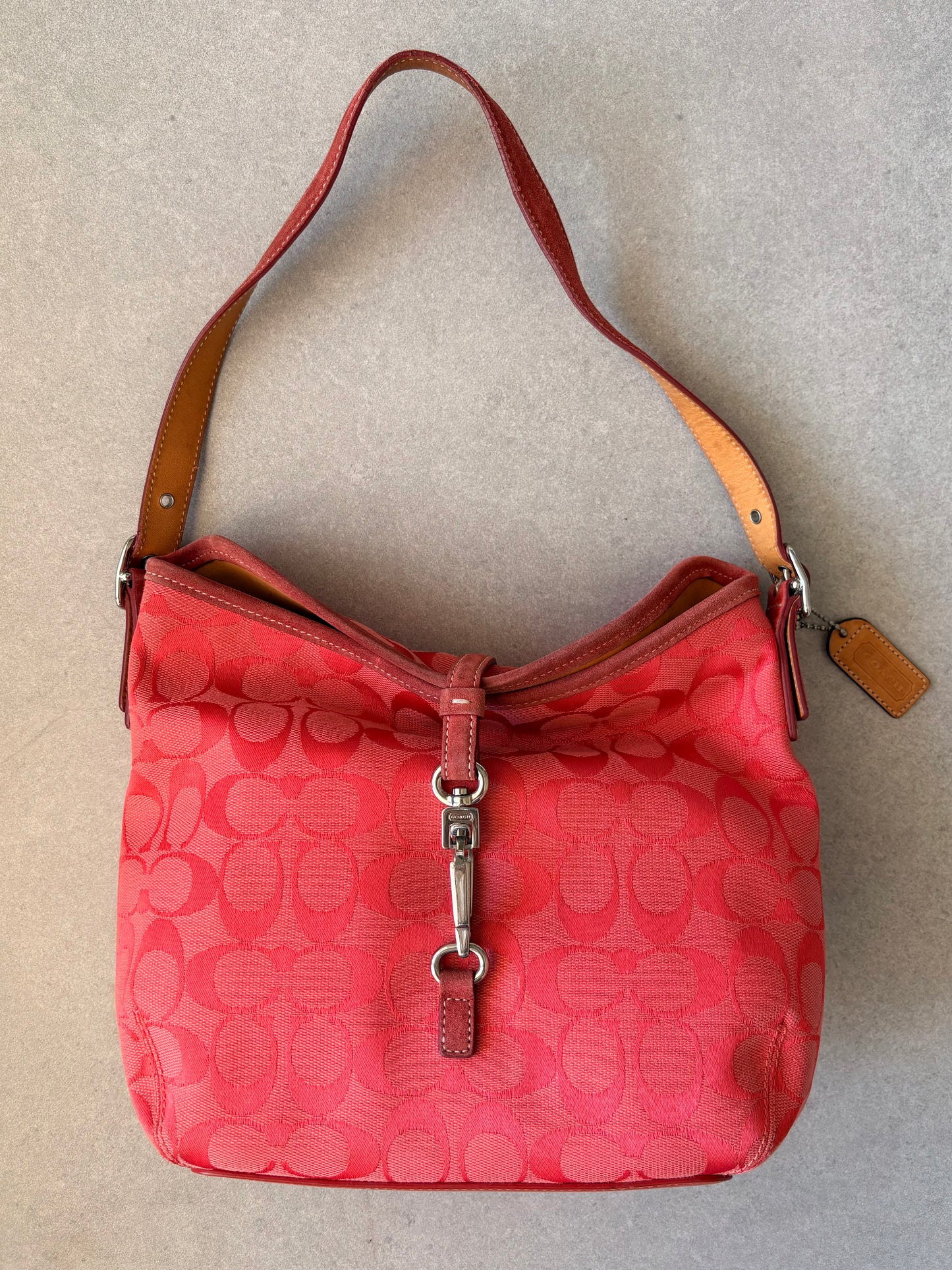 Coach Soft Clip Hobo Bag Red