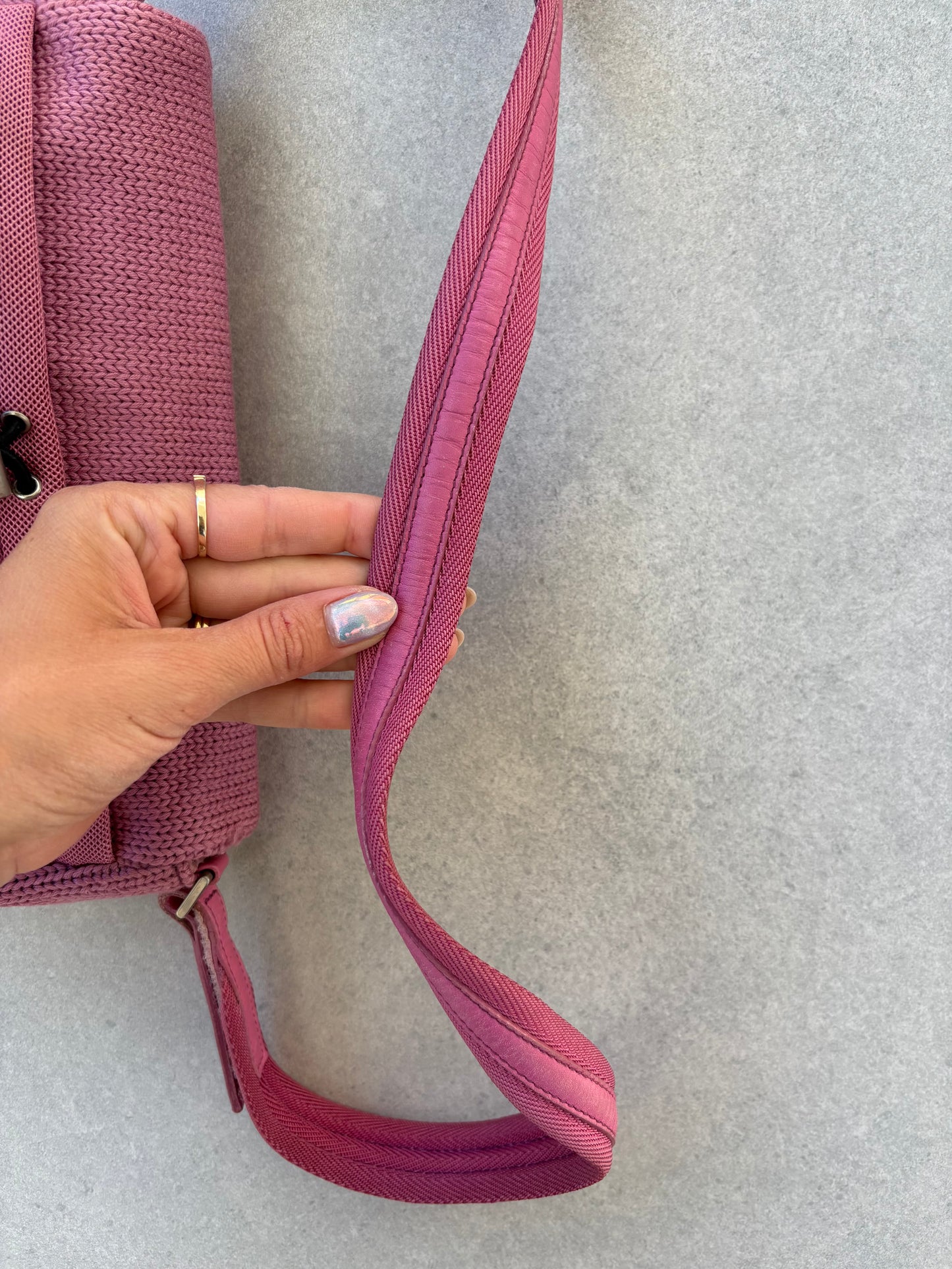 Prada Knit Shoulder Bag Pink