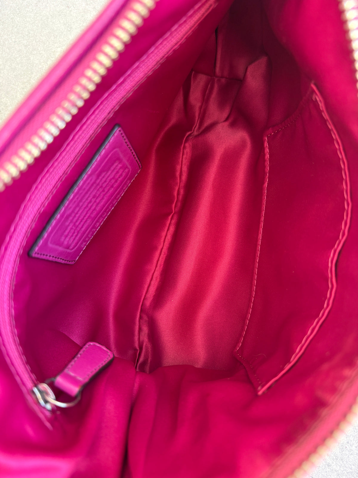 Coach Poppy Beige and Pink Monogram Shoulder Bag