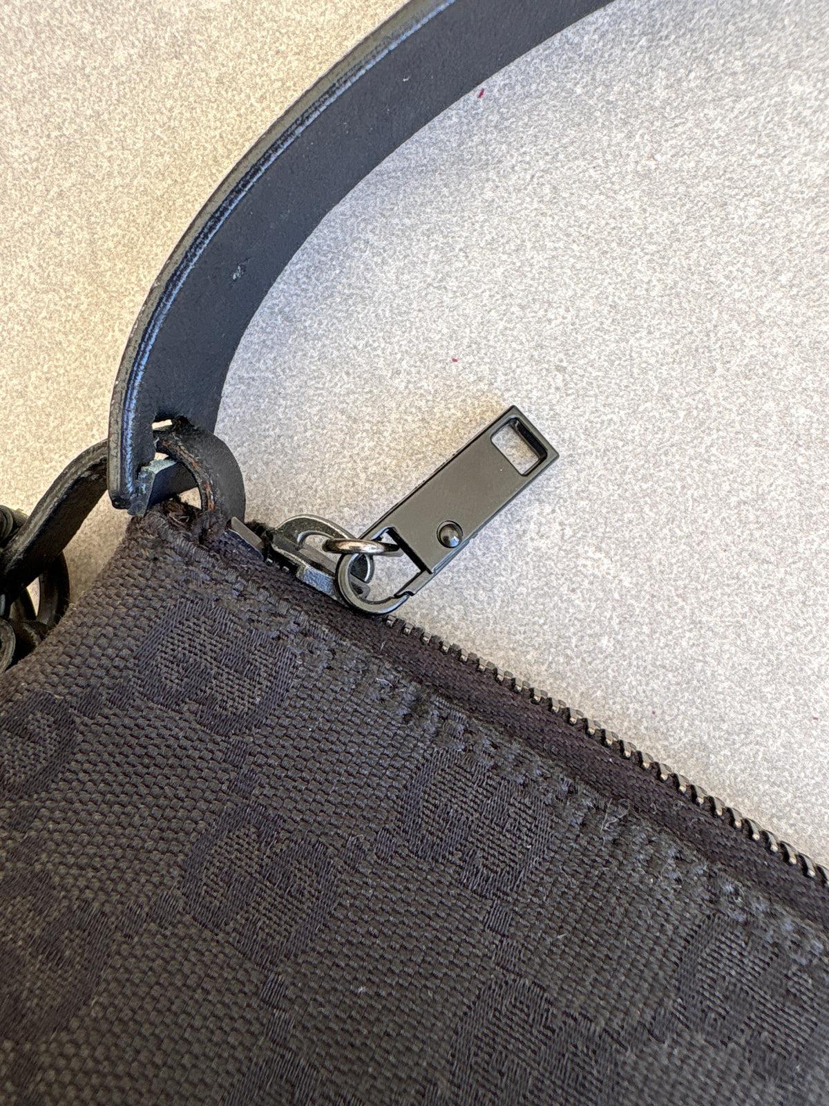 Gucci Black GG Canvas and Leather Pochette