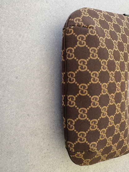 Gucci Brown GG Canvas and Leather Shoulder Bag
