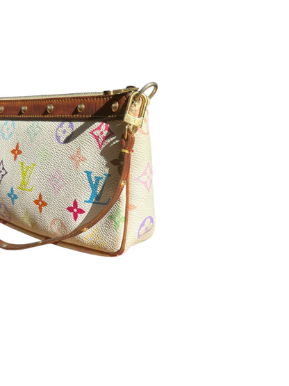 Louis Vuitton x Takashi Murakami White Multicolour Pochette Accessoires 2000s