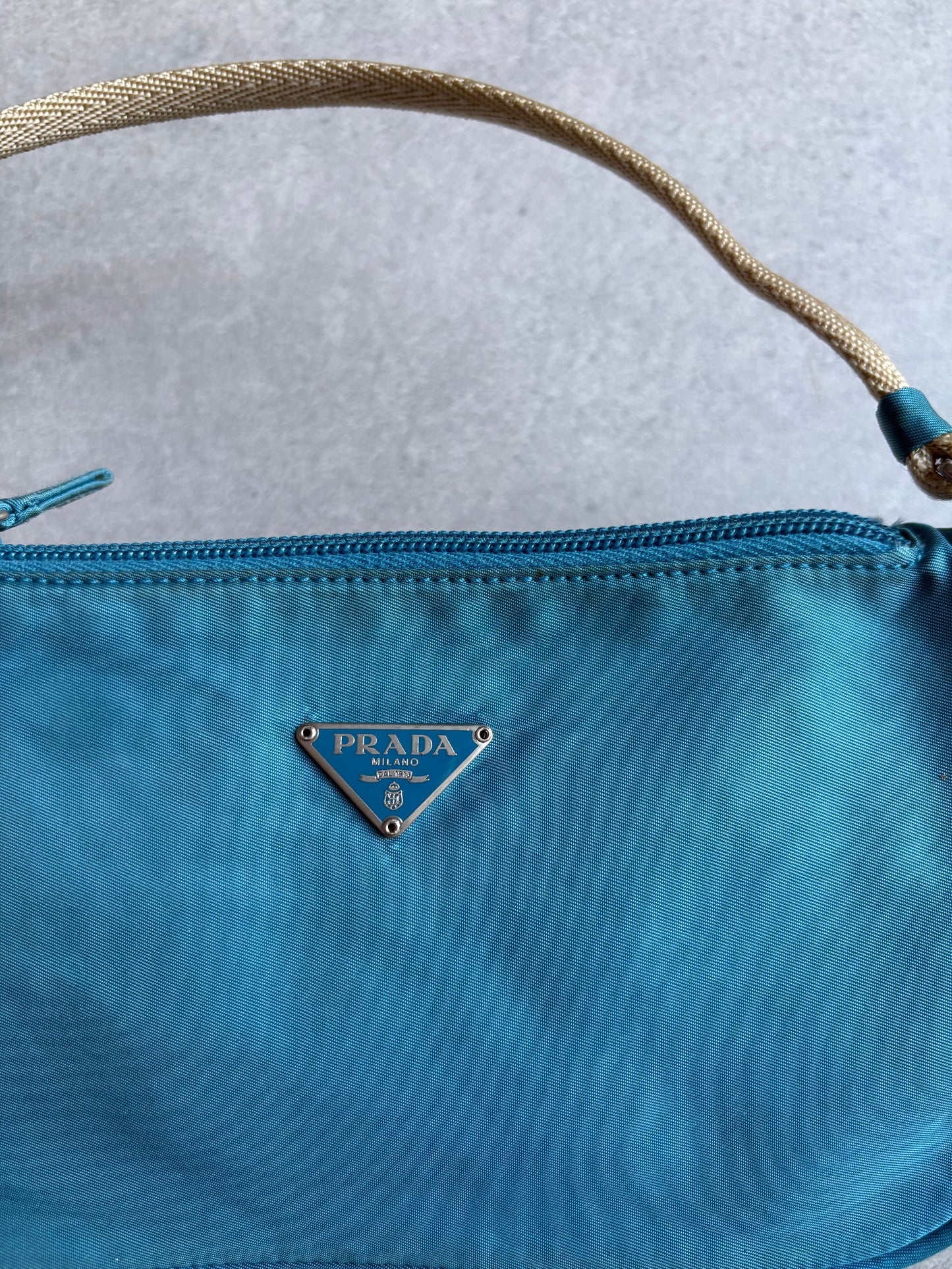 Prada Nylon Tessuto Accessory Pouch Blue