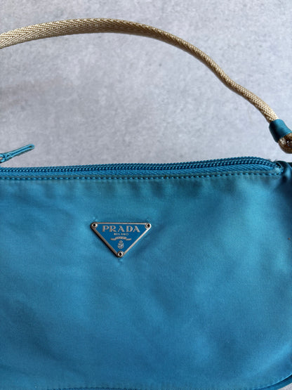 Prada Nylon Tessuto Accessory Pouch Blue