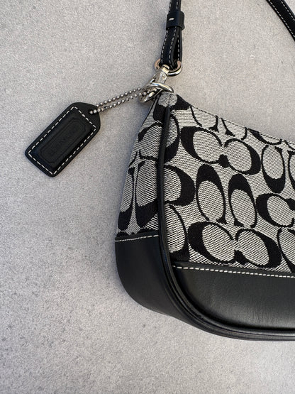 Coach Demi Black and Grey Shoulder Bag
