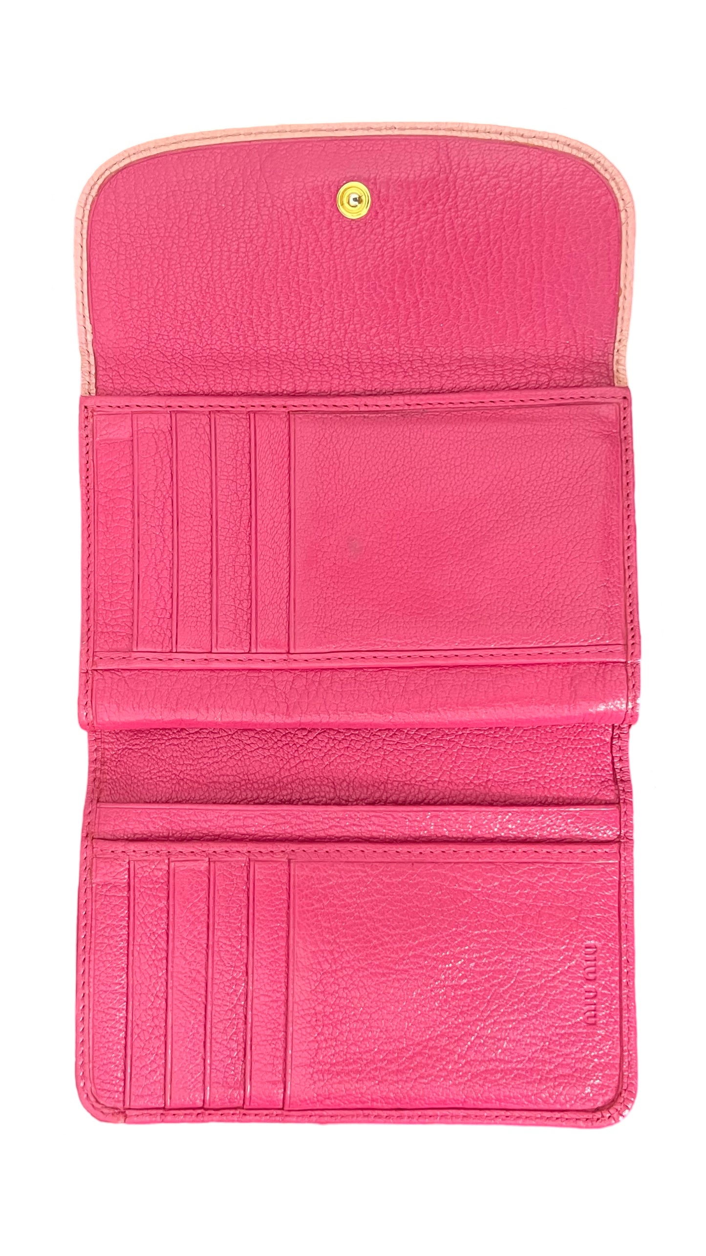 Miu Miu Pink Folded flap Zipper Wallet