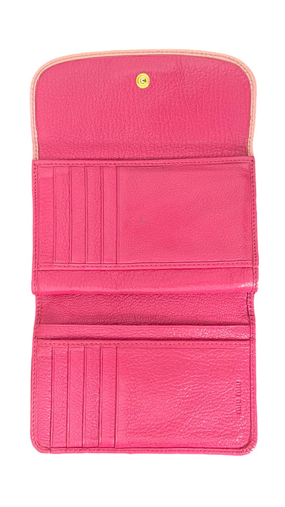 Miu Miu Pink Folded flap Zipper Wallet