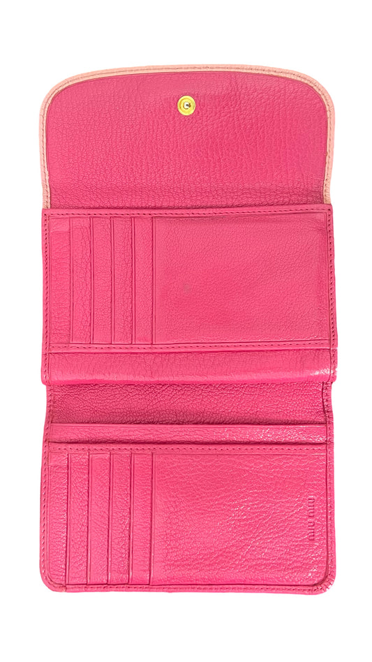 Miu Miu Pink Folded flap Zipper Wallet