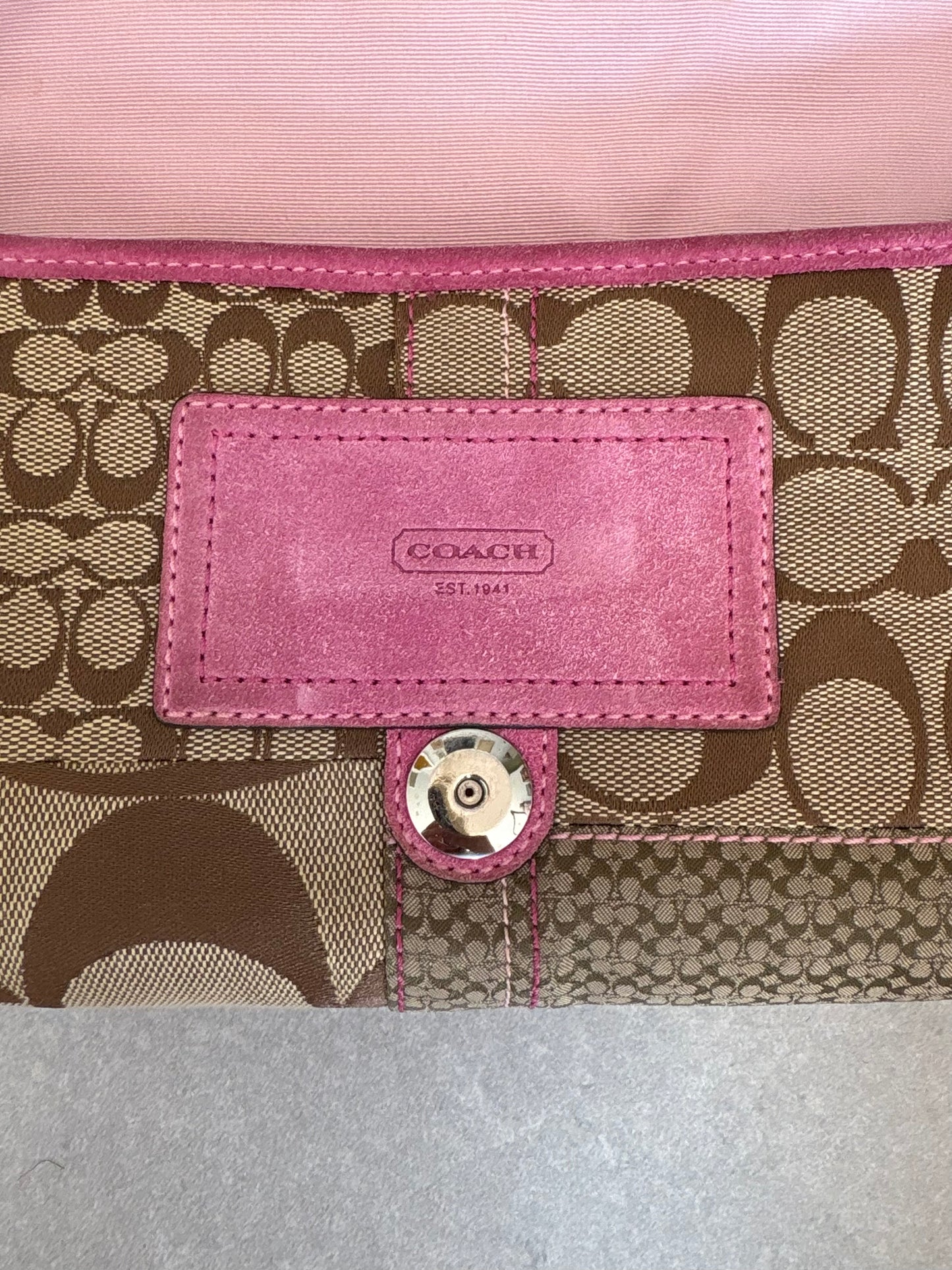 Coach Exotics Soho Patchwork with Pink Snakeskin Shoulder Bag