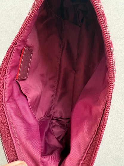 Christian Dior 2000s Red Trotter Monogram Shoulder Bag