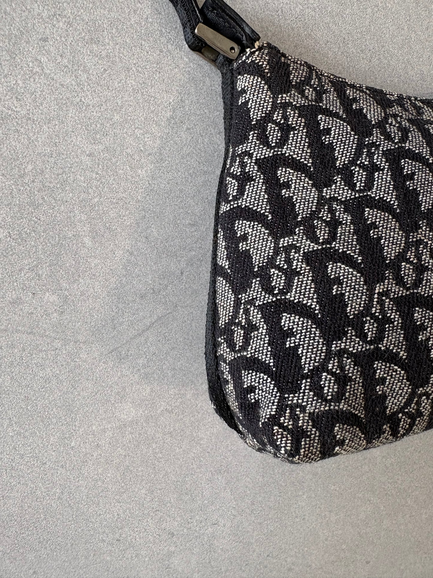 Christian Dior 2000s Black Trotter Monogram Shoulder Bag