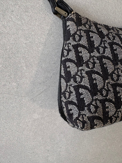 Christian Dior 2000s Black Trotter Monogram Shoulder Bag