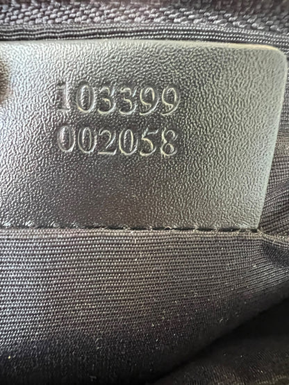 Gucci Black GG Canvas and Leather Pochette