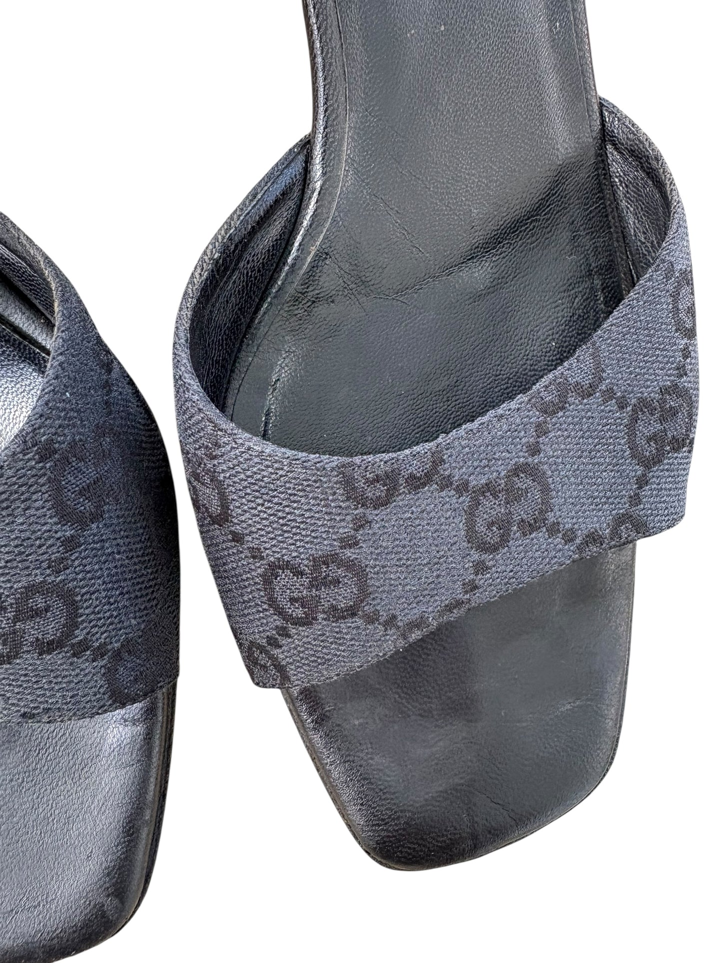 Gucci Mules Black Monogram Size 37.5