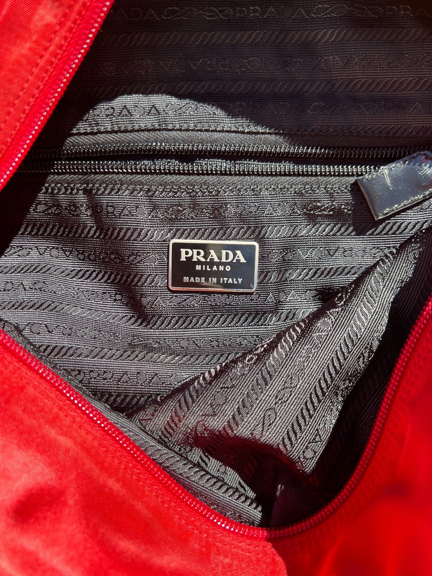 Prada Nylon Tote Bag Red