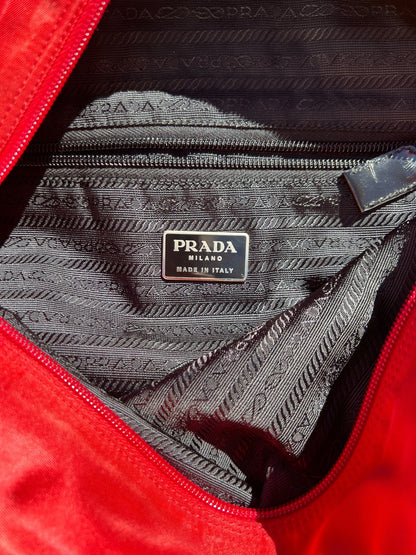Prada Nylon Tote Bag Red