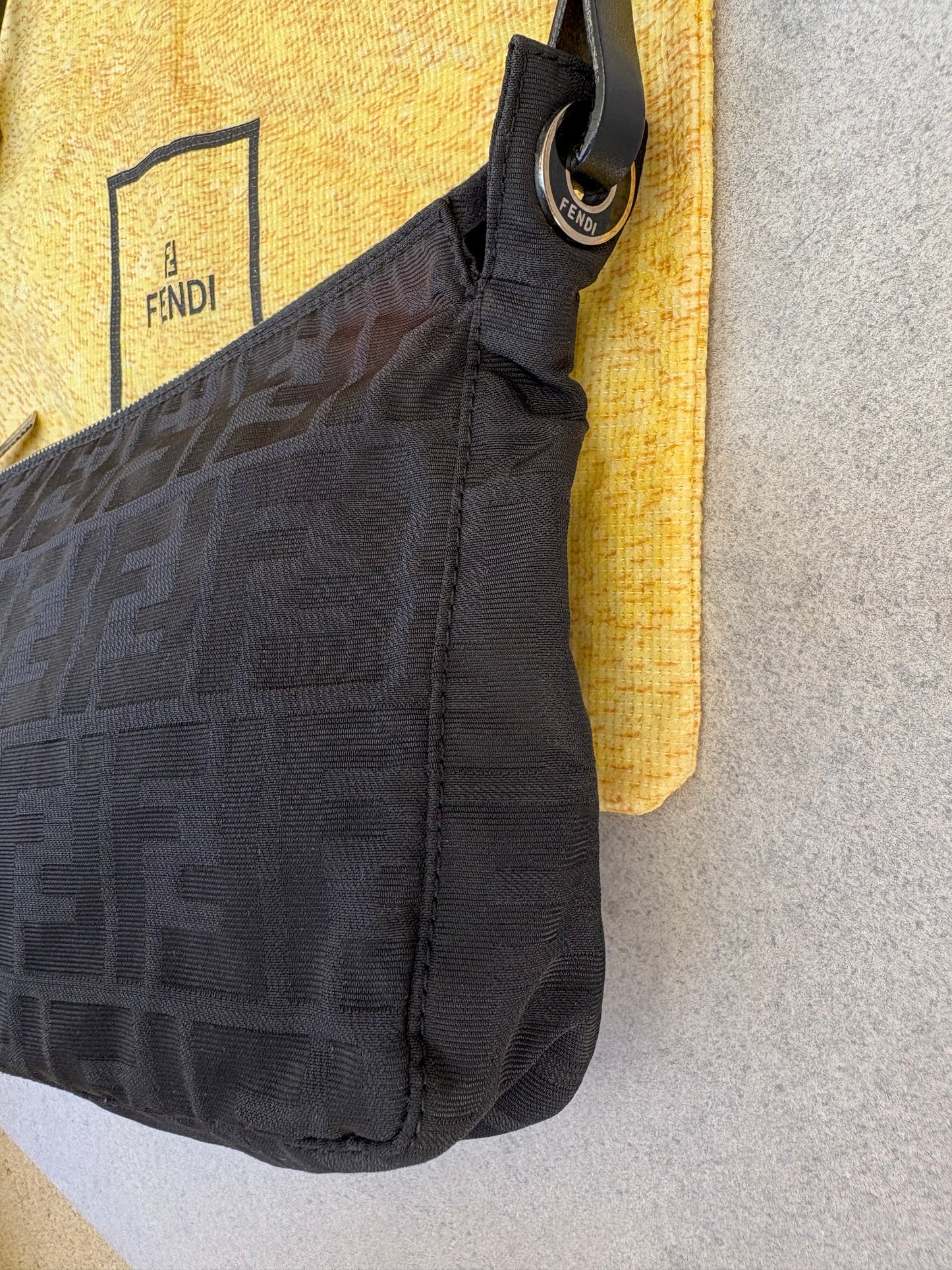 Fendi Zucca Shoulder Bag Black