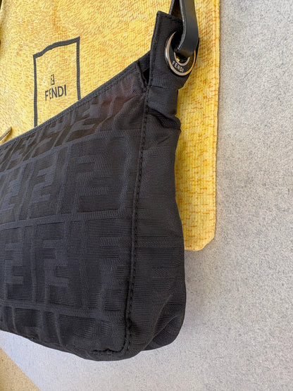 Fendi Zucca Shoulder Bag Black