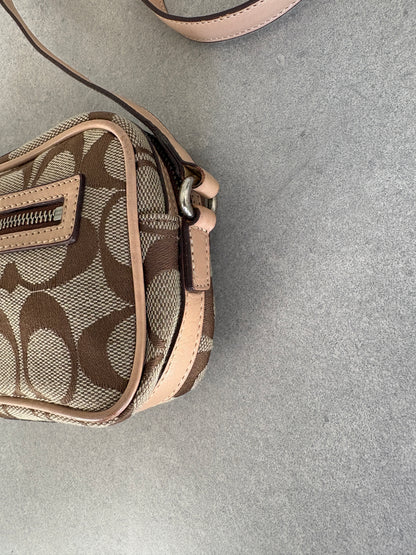 Coach Brown Canvas Signature Crossbody Bag