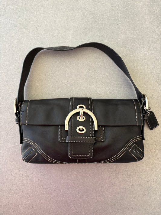 Coach Soho Black Leather Shoulder Bag