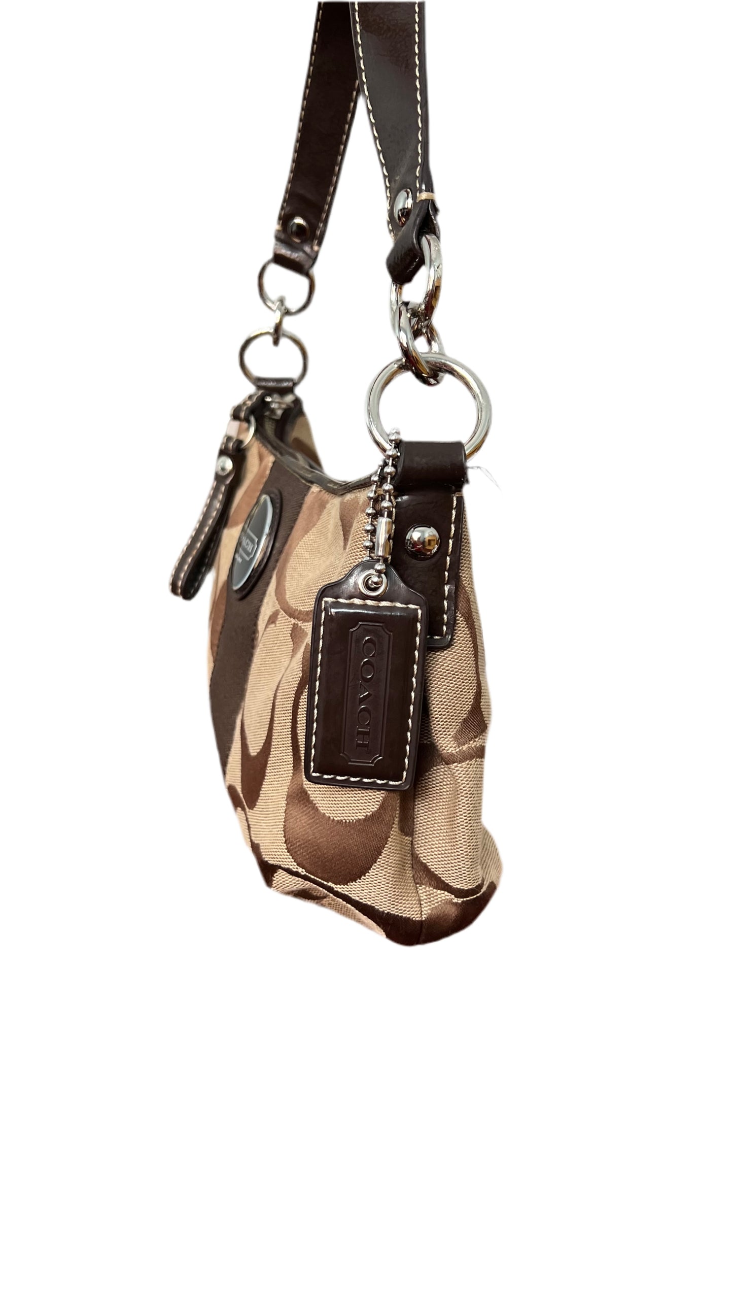 Coach Signature Print Monogram Two Way Shoulder Bag