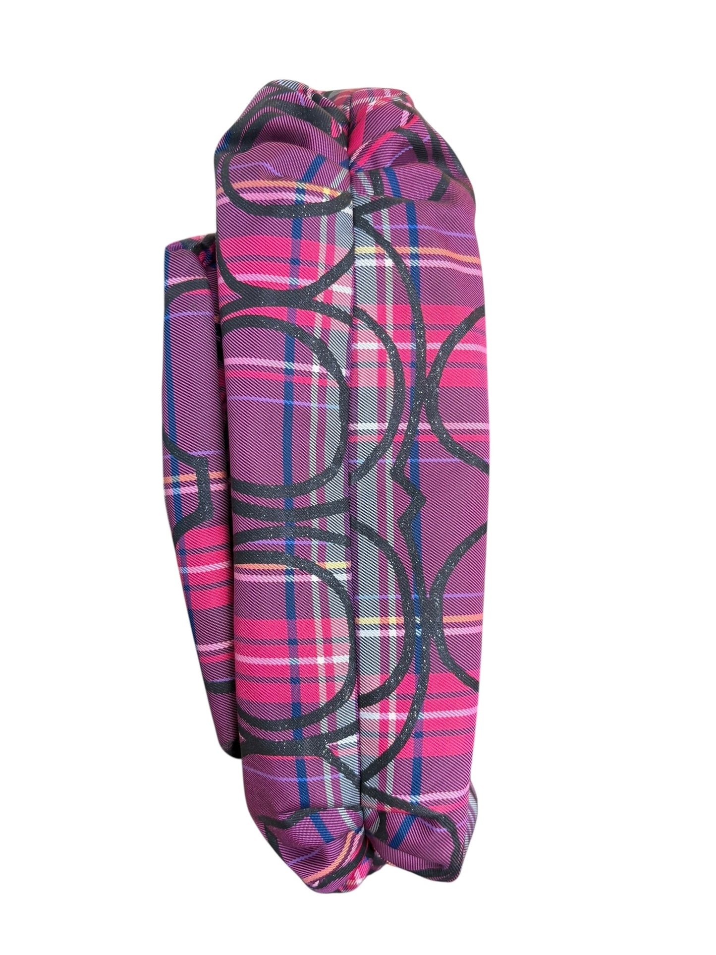 Coach Poppy Berry Tartan Plaid Shoulder Bag Two Way