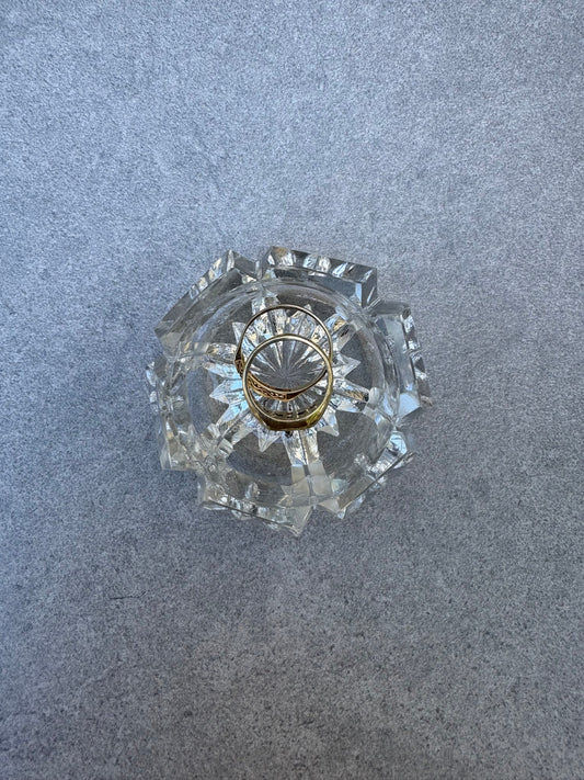 Vintage Prism Cut Glass Jewellery Dish
