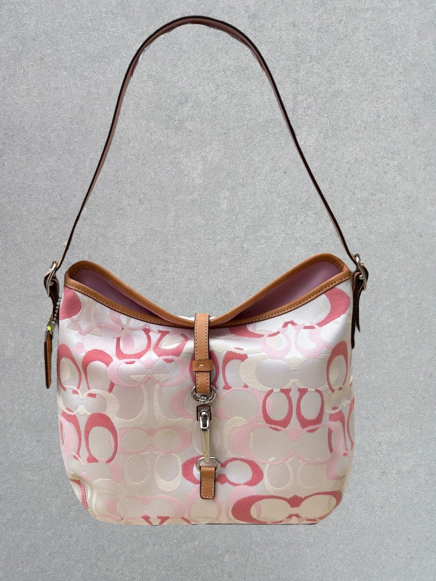 Coach Optic Pink Hampton Shoulder Bag with Clasp