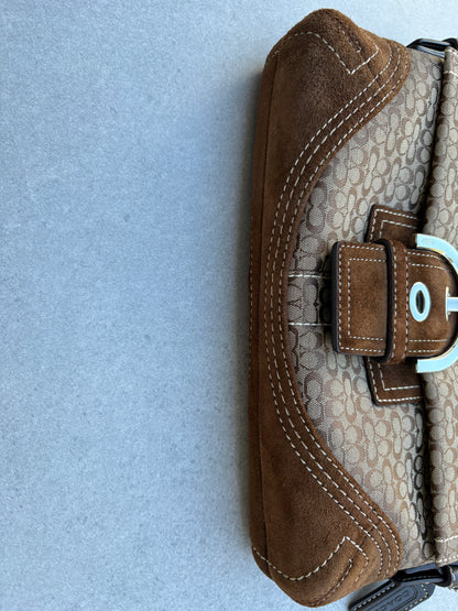 Coach Soho Brown Signature Monogram Shoulder Bag