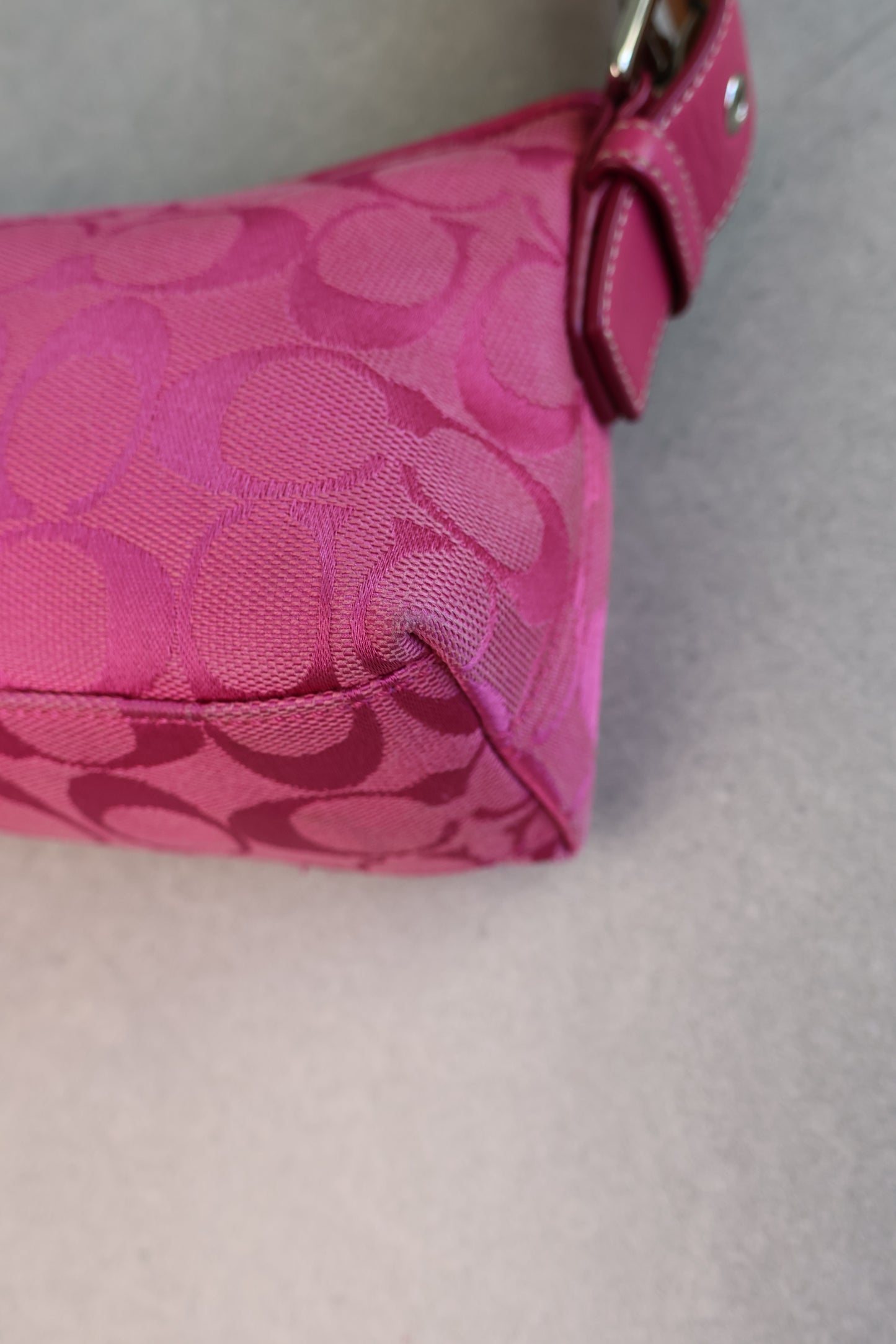 Coach Demi RARE Pink Baguette Shoulder Bag