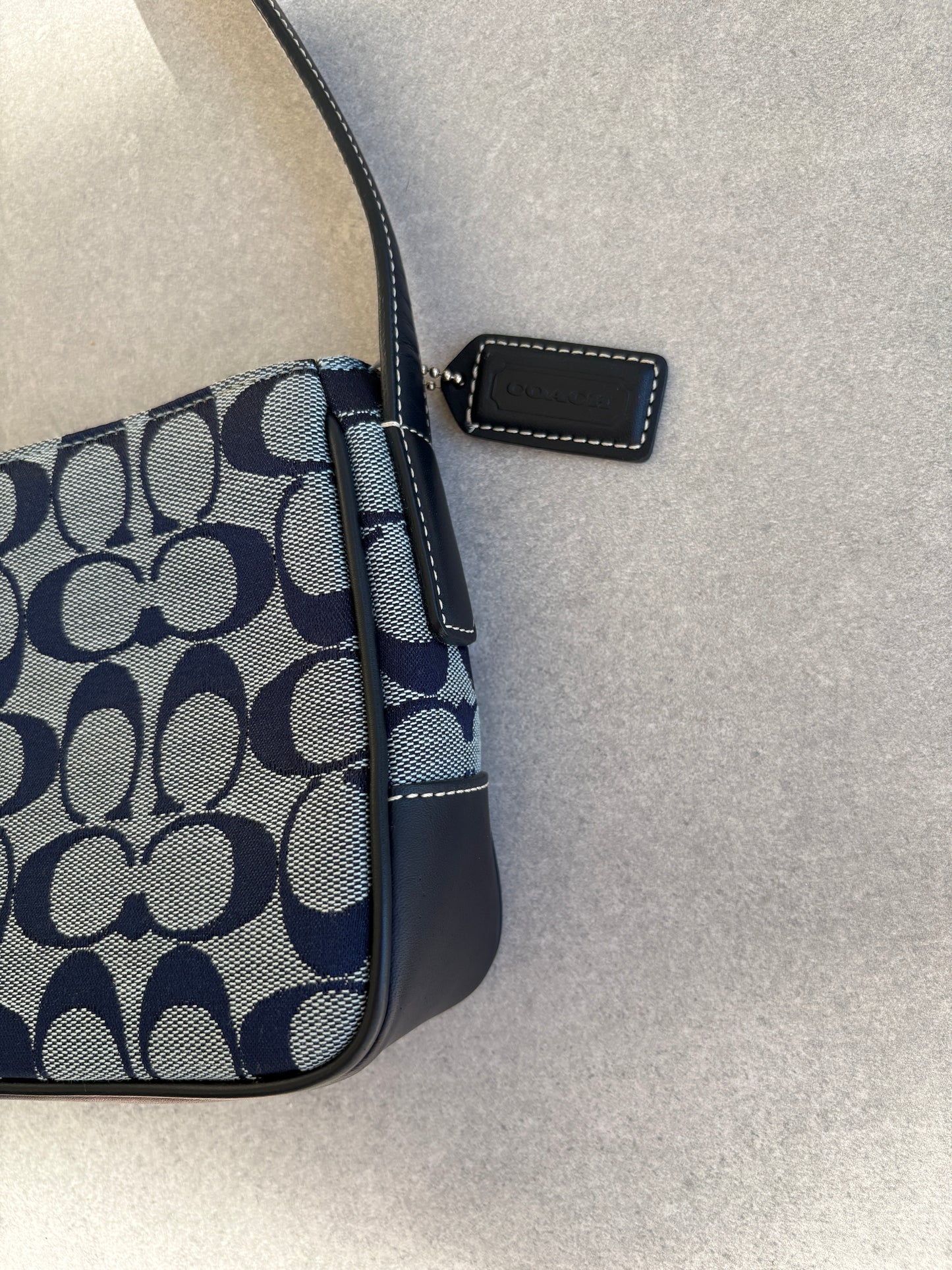 Coach Blue Monogram Shoulder Bag