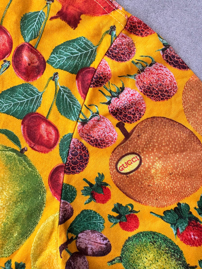 Gucci 1996 by Tom Ford Fruit Print Botanic Green Cotton T-Shirt