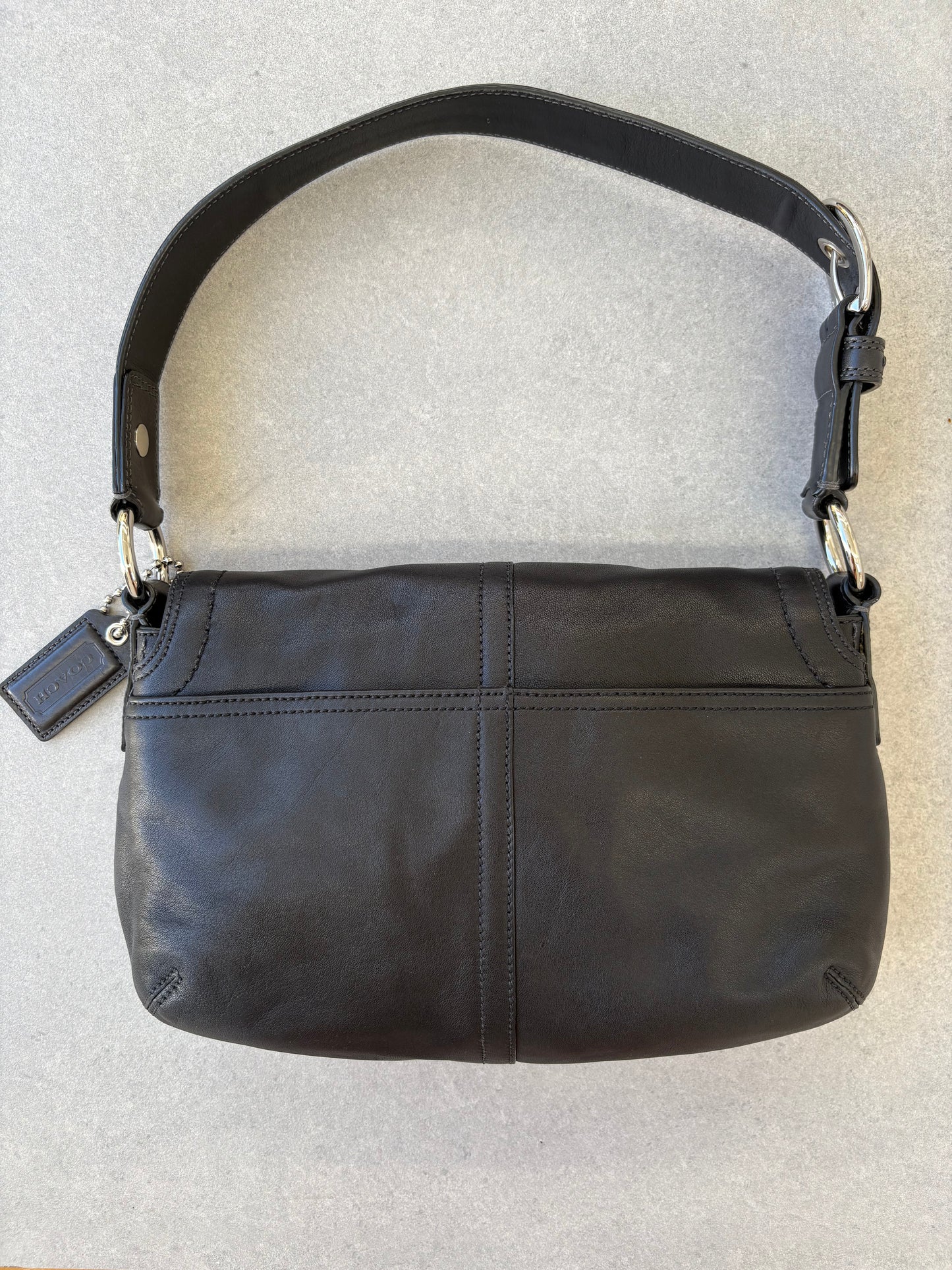 Coach Soho Black Leather Shoulder Bag
