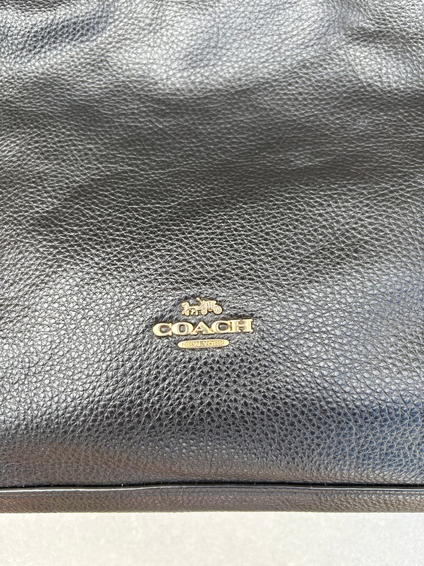 Coach Shoulder Bag Black Leather