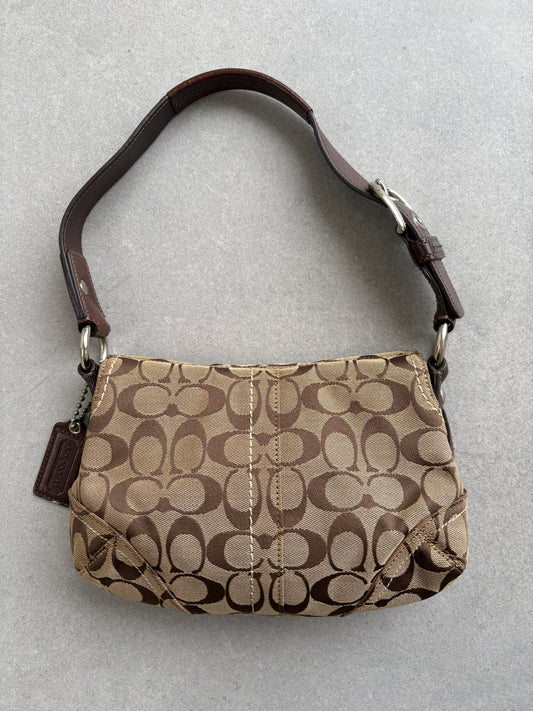 Coach Soho Brown Monogram Shoulder Bag Small