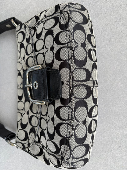 Coach Soho Black and Grey Monogram Shoulder Bag