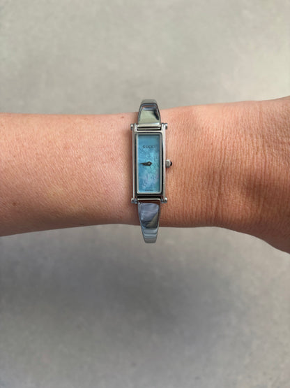 Gucci Stainless Steel Women Wrist Watch Mod 1500 L Blue Dial