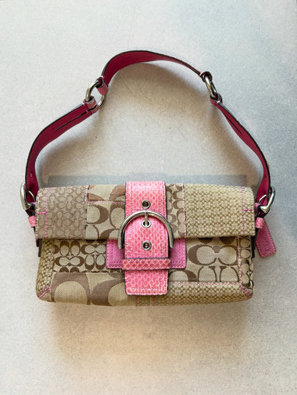 Coach Exotics Soho Patchwork with Pink Snakeskin Shoulder Bag