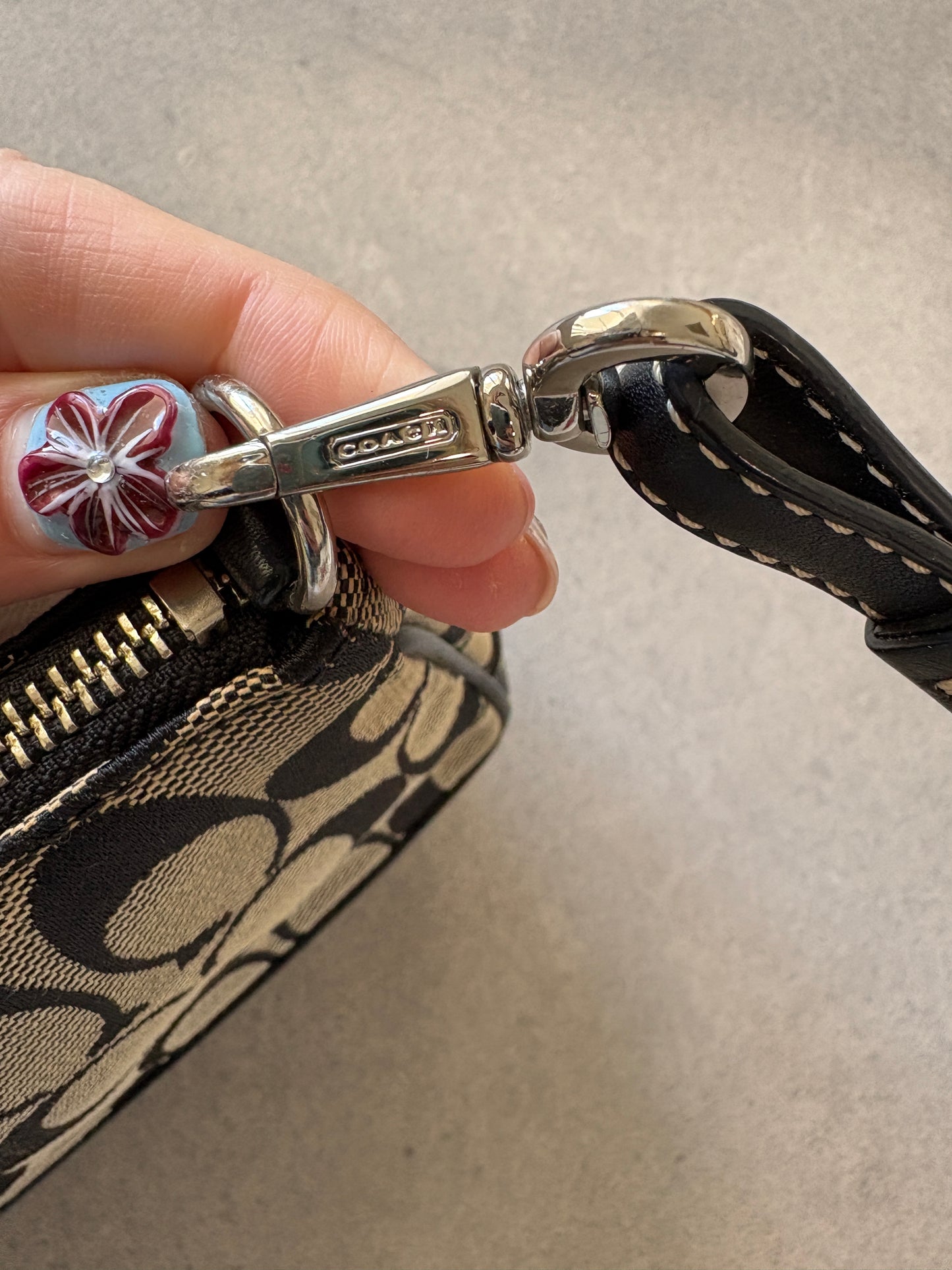 Coach Demi Black and Grey Shoulder Bag