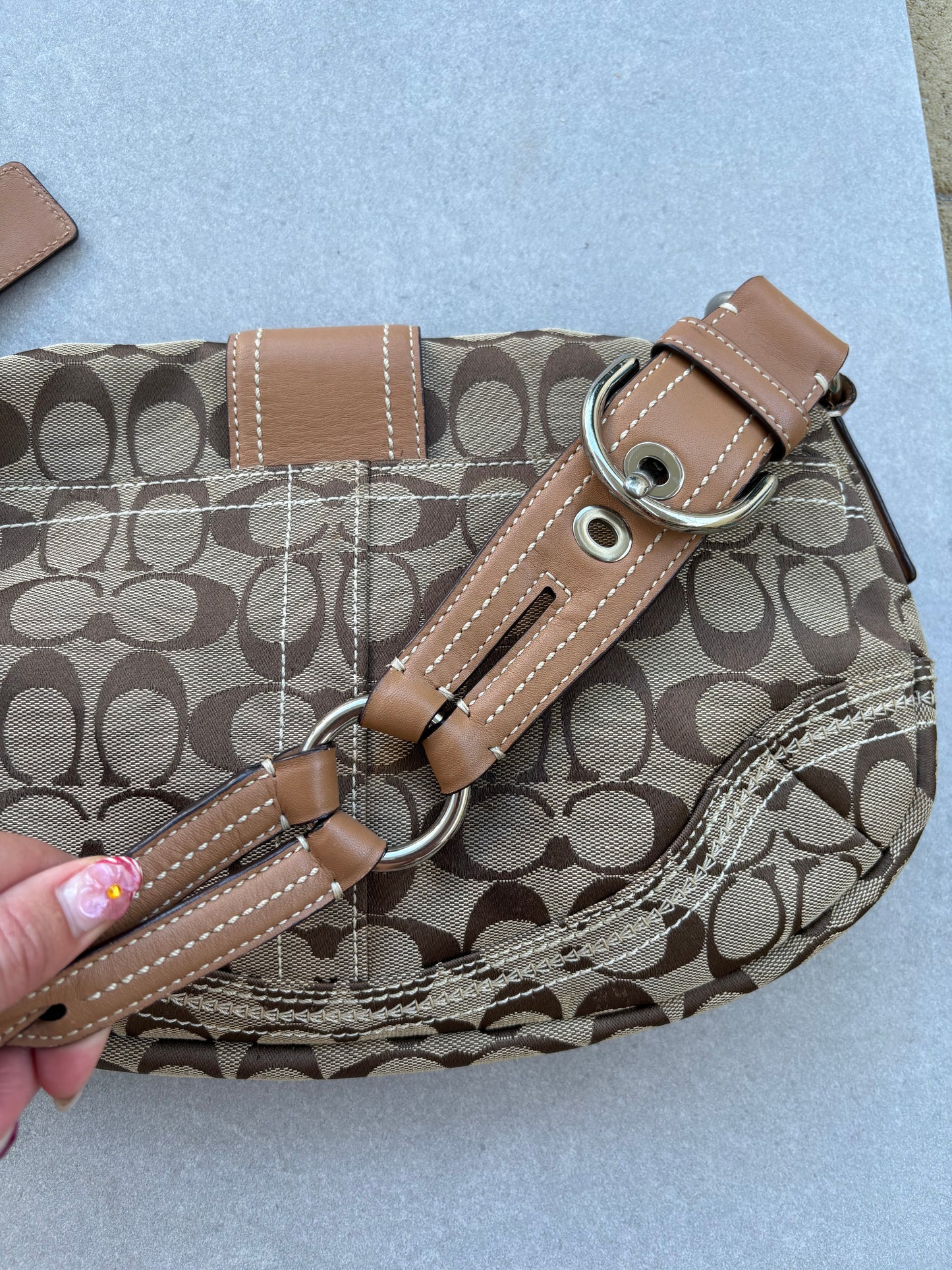 Coach Soho Brown Monogram Shoulder Bag