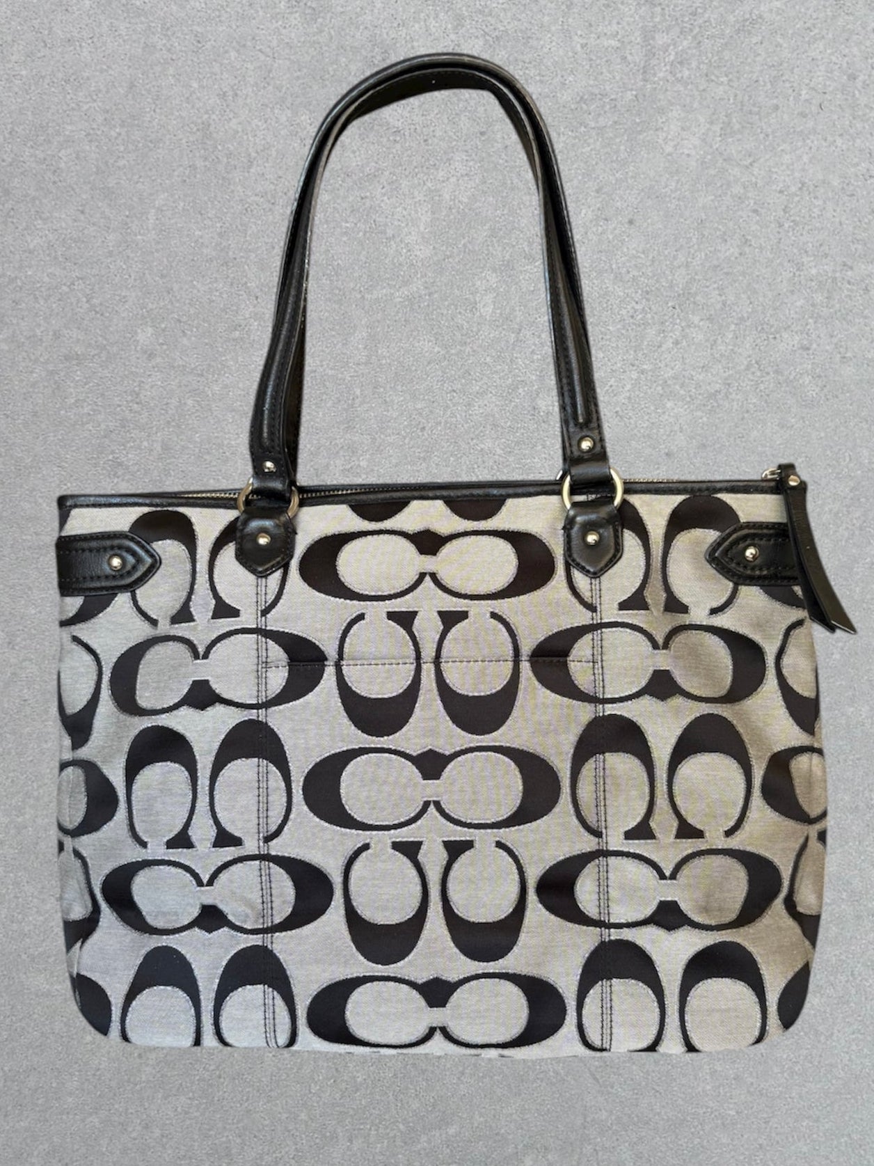Coach Black and Grey Tote Bag