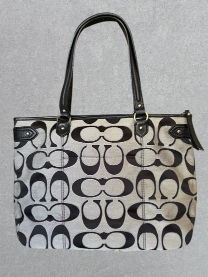 Coach Black and Grey Tote Bag